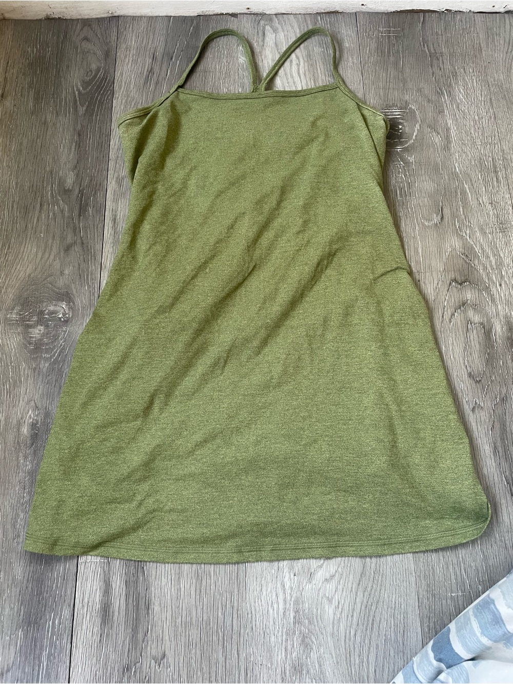 Women's Olive Green Slip Mini Dress with Spaghetti Straps